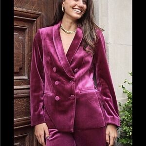 Express Pink Velvet Blazer